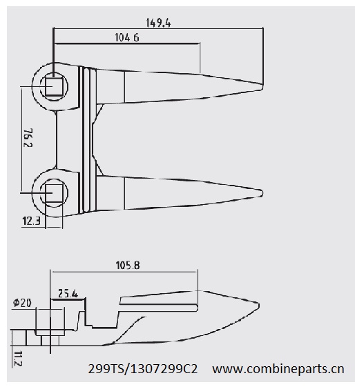 1307299C2 combine harvester agricultural machinery spare part farm grain knife finger cutting blade sickle guard(图3)